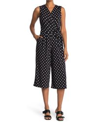 Nina Leonard - Surplice Culotte Crop Jumpsuit - Lyst