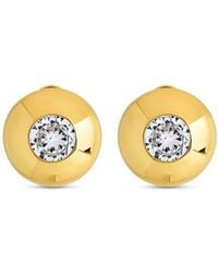 Sterling Forever - Zora Cubic Zirconia Dome Stud Earrings - Lyst