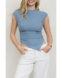 Blu Pepper - Mock Neck Handkerchief Hem Top - Lyst