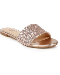 Badgley Mischka - Dillian Glitter Slide Sandal - Lyst
