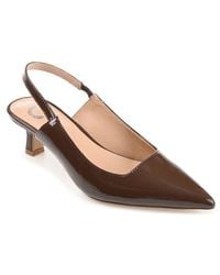 Journee Collection - Slingback Pointed-Toe Kitten Heel Pumps - Lyst