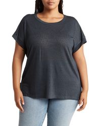 Bobeau - Stripe Side Slit T-shirt - Lyst