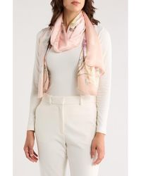La Fiorentina - Floral Print Silk Scarf - Lyst