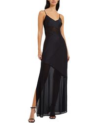 French Connection - Inu Satin & Mesh Slipdress - Lyst
