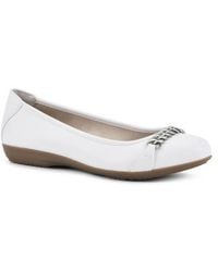 White Mountain - Chain Detail Almond Toe Flats - Lyst
