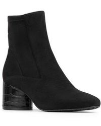 Donald J Pliner - Block Heel Leather Bootie - Lyst