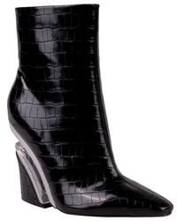 Ninety Union - Via Croc Embossed Block Heel Bootie - Lyst
