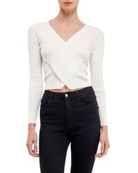 Endless Rose - Wrap Front Rib Sweater - Lyst