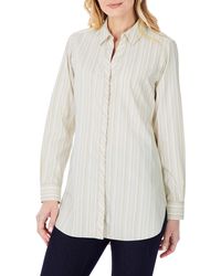 Foxcroft - Vera Modern Mini Stripe Stretch Cotton Blend Shirt - Lyst