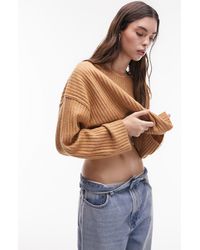 TOPSHOP - Rib Crop Sweater - Lyst