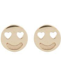 EF Collection - 14k Yellow Gold Happiness Stud Earrings - Lyst