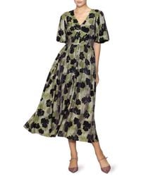 MELLODAY - Bubble Sleeve Fit & Flare Midi Dress - Lyst