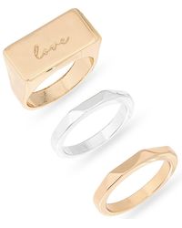 Leith - Mixed Love 3-Pack Rings - Lyst
