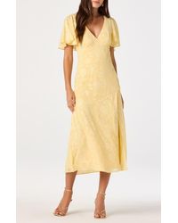 aphrodyte lace maxi dress navy Aphrodite Molded Bust Angel Sleeve Wrap Dress Embroidered White