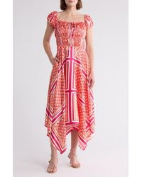 AREA STARS - Handkerchief Midi Dress - Lyst