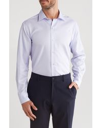 David Donahue - Geometric Print Casual Cotton Button-up Shirt - Lyst