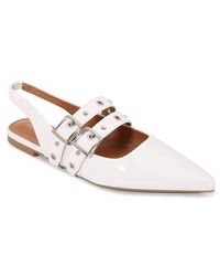 BERNESS - Fabiola Double Buckle Pointed Toe Slingback Flat - Lyst