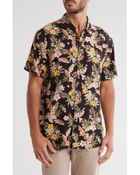 Slate & Stone - Floral Print Short Sleeve Button-up Shirt - Lyst