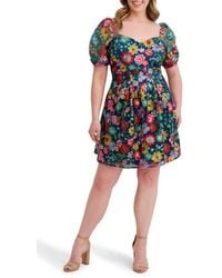 Kensie - Floral Print Fit & Flare Minidress - Lyst