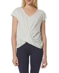 Marc New York - Overlapping Front Cap Sleeve Shirt - Lyst