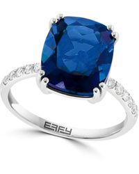 Effy - 14k White Gold Lab Created Sapphire & Lab Created Diamond Ring - Lyst