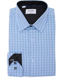 Duchamp - Tailored Fit Box Check Dress Shirt - Lyst
