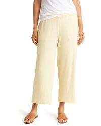 Eileen Fisher - Crop Straight Leg Organic Cotton Pants - Lyst