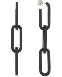 Burberry Rubberised Link Drop Earrings - Black