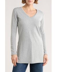 Go Couture - V-Neck Tunic Sweater - Lyst