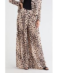 L'Agence - Nova Print Pleated Wide Leg Pants - Lyst