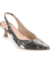 Journee Collection - Mikoa Snake Embossed Slingback Pump - Lyst