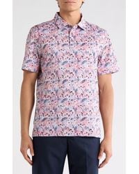 Bugatchi - Printed Short Sleeve Polo - Lyst
