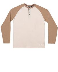 Burnside - Heathered Long Sleeve Henley T-Shirt - Lyst