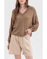 Blu Pepper - V-Neck Chenille Top - Lyst