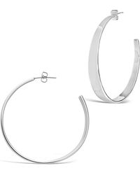 Sterling Forever - Graduated Hoop Earrings - Lyst