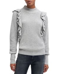 7 For All Mankind - Ruffle Mock Neck Sweater - Lyst