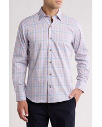 David Donahue - Casual Plaid Cotton Twill Button-down Shirt - Lyst