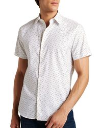 Bonobos - Flamingo Print Short Sleeve Performance Button-Up Shirt - Lyst
