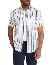 Johnny Bigg - Archer Stripe Short Sleeve Cotton Button-up Shirt - Lyst