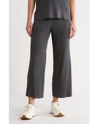Splendid - Rib Knit Wide Leg Crop Pants - Lyst