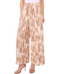 Halogen® - Tie Front Overlay Wide Leg Pants - Lyst