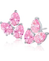 CZ by Kenneth Jay Lane - Pear Cut Cubic Zirconia Cluster Stud Earrings - Lyst