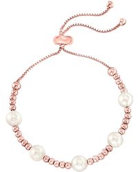 Savvy Cie Jewels - 18k Rose Gold Vermeil Mother-of-pearl Station Slider Bracelet - Lyst
