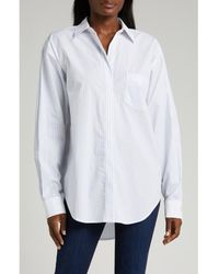 GOOD AMERICAN - Good Yarn Dye Cotton Poplin Button-Up Shirt - Lyst