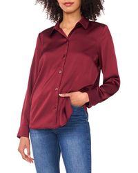 Vince Camuto - Satin Long Sleeve Button-Up Shirt - Lyst