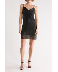 L'Agence - Benson Crystal Chain Mail Mini Slipdress - Lyst