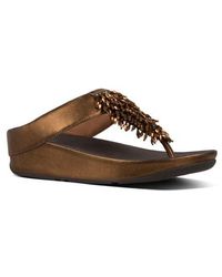 Fitflop - Rumba Beaded Fringe Wedge Sandal - Lyst
