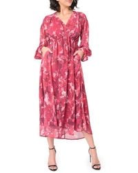 Gibsonlook - The Blissful Floral Print Tie Waist Long Sleeve Maxi Dress - Lyst