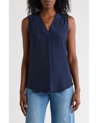 Matty M - V-Neck Sleeveless Pleat Front Top - Lyst