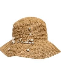 Steve Madden - Rhinestone Straw Bucket Hat - Lyst